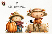 Cute Scarecrow Clipart, a Seasonal Illustration by Nicolle's Colorful Art (Thumbnail 1 of 5)