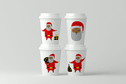 Black Santa Claus Clipart Bundle, a Decorative Illustration by AvaAva (Thumbnail 4 of 8)