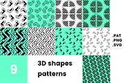 3D shapes pattern pack, a Pattern Graphic by Michał Pieczyński (Thumbnail 1 of 10)