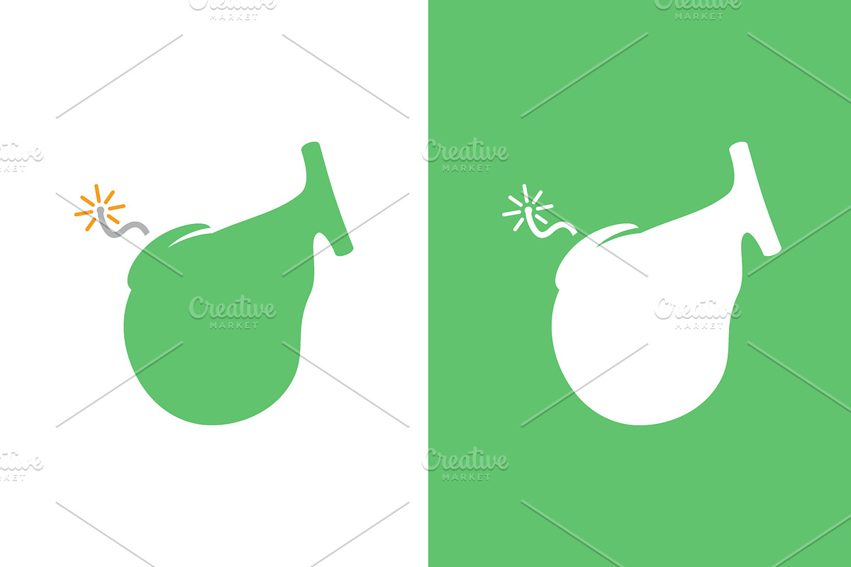 Vector gallbladder and bomb logo, a Food Illustration by GraphiShop