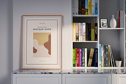 Bookshelf Poster Frame Mockup, an Advertising Mockup by Artnivora.Std (Thumbnail 3 of 4)