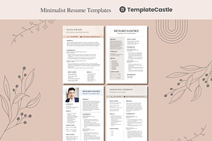 Minimalist Resume Templates Canva, a Templates & Theme by TemplateCastleStore