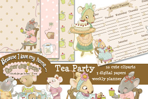 Tea Party Clipart Set