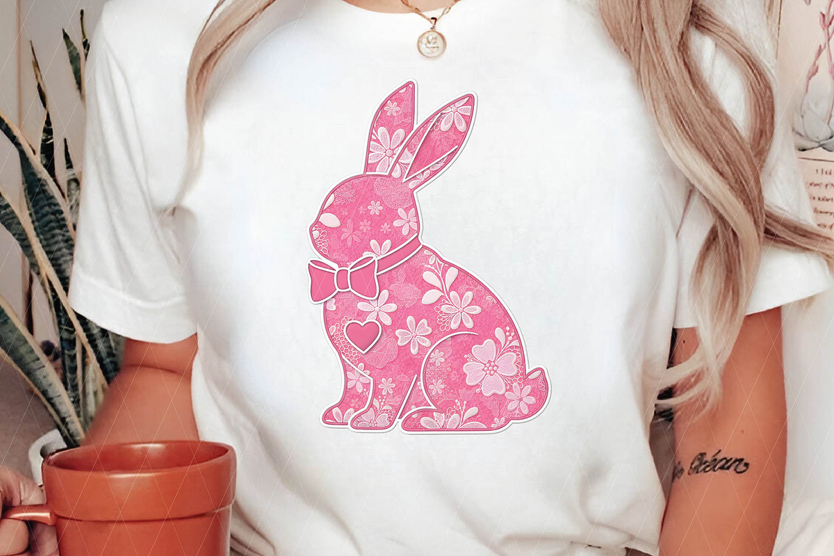 Lace Bunny Coquette Bow, Easter png, an Illustration by DreamPrint404 (Photo 2 of 6)