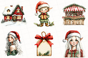 Watercolor Santa's Helper Clipart, an Illustration by OK Design (Thumbnail 2 of 5)