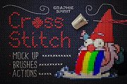 Cross Stitch Photoshop Action, an Action Add-On by Graphic Spirit (Thumbnail 1 of 5)