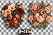 Floral Heart Clipart Bundle Png, an Object Graphic by protabsorkar11 (Thumbnail 3 of 9)