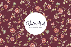 Floral Winter Seamless Pattern