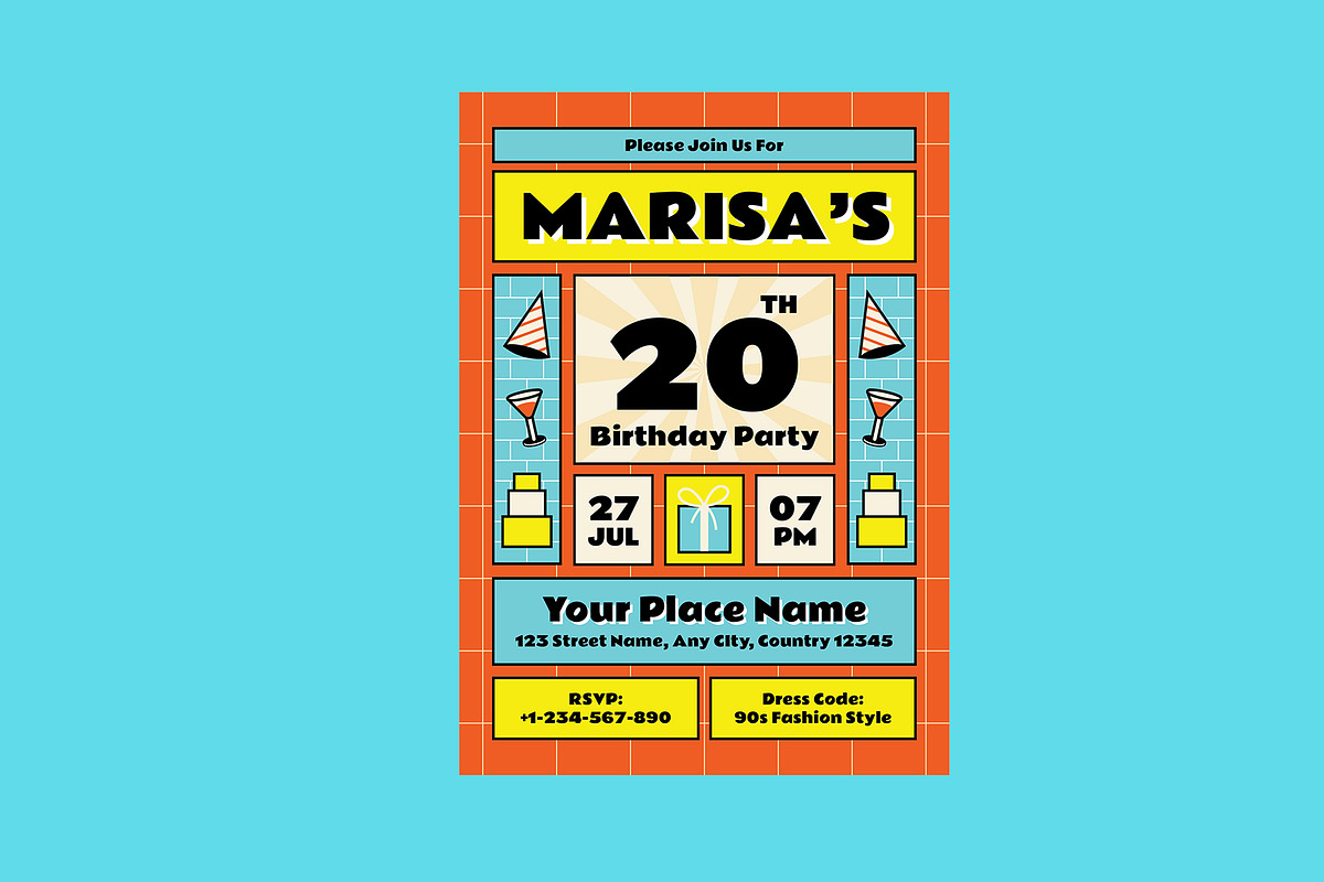 Creative Birthday Party Invitation, a Card Template by Neermana (Photo 3 of 4)