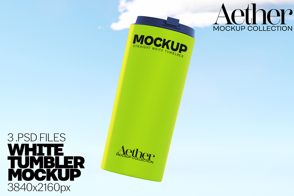 Straight White Tumbler Mockup Bundle, a Cups & Container Mockup by Banana Mockups (Photo 1 of 6)