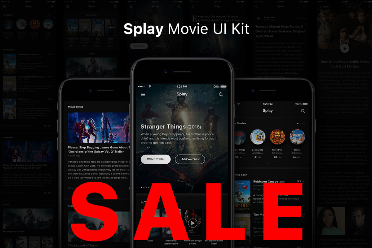 Splay Perfect Movie UI Kit, an UI Kit Template by Design Universe (Photo 1 of 6)