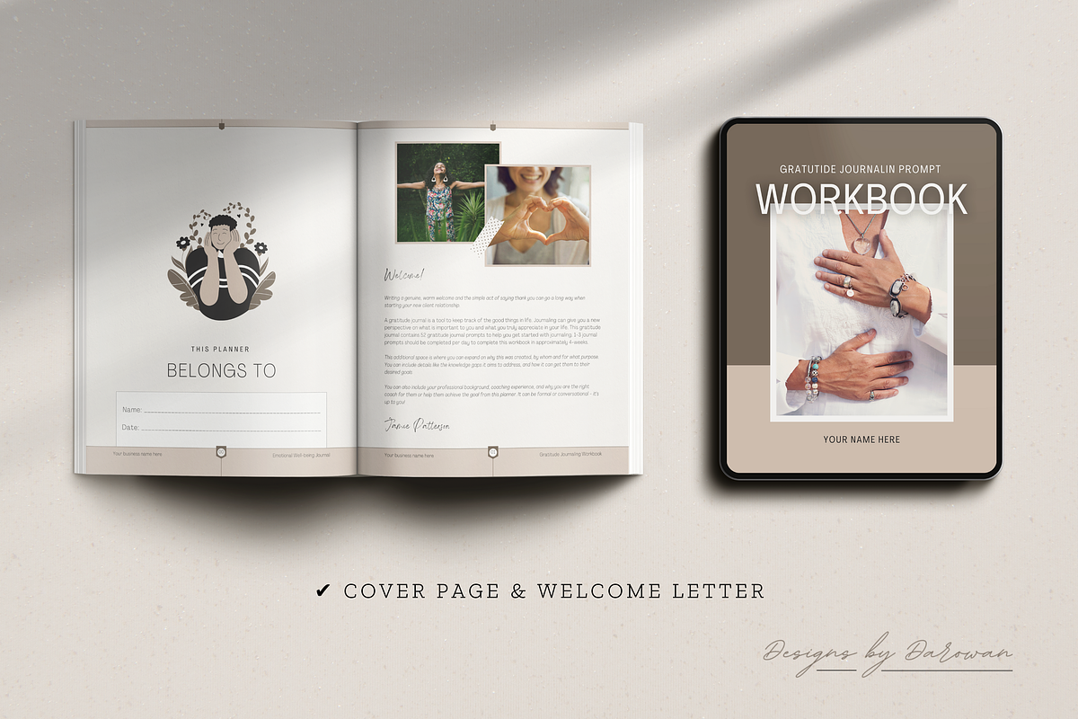 Gratitude Journal Prompts | Canva, a Magazine Template by Designs by Darowan (Photo 2 of 10)