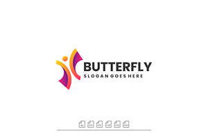 Logo Butterfly Gradient Colorful Sty