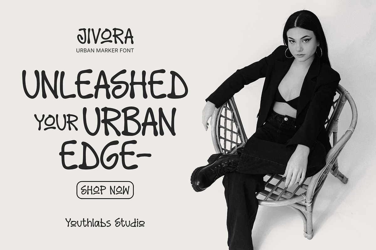 Jivora - Urban Funky Marker Font, a Handwritten Font by Youthlabs Studio (Photo 5 of 15)