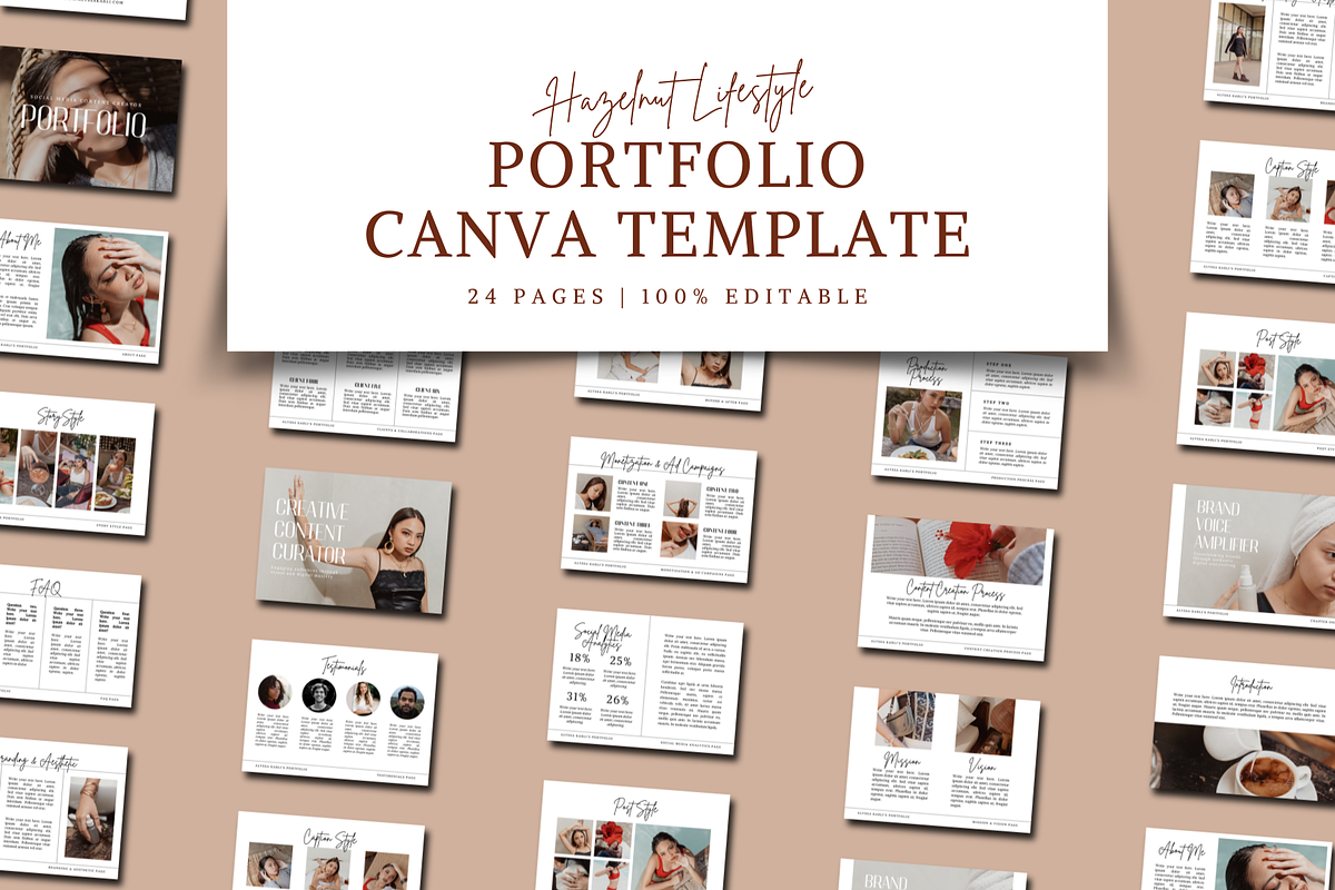 PORTFOLIO CANVA TEMPLATE, a Marketing Template by The Little Lily Studio (Photo 1 of 5)