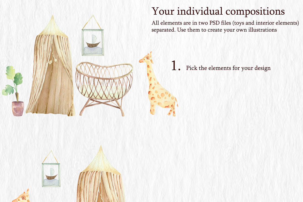 Design of childrens room, an Object Illustration by Watercolor arts (Photo 4 of 7)