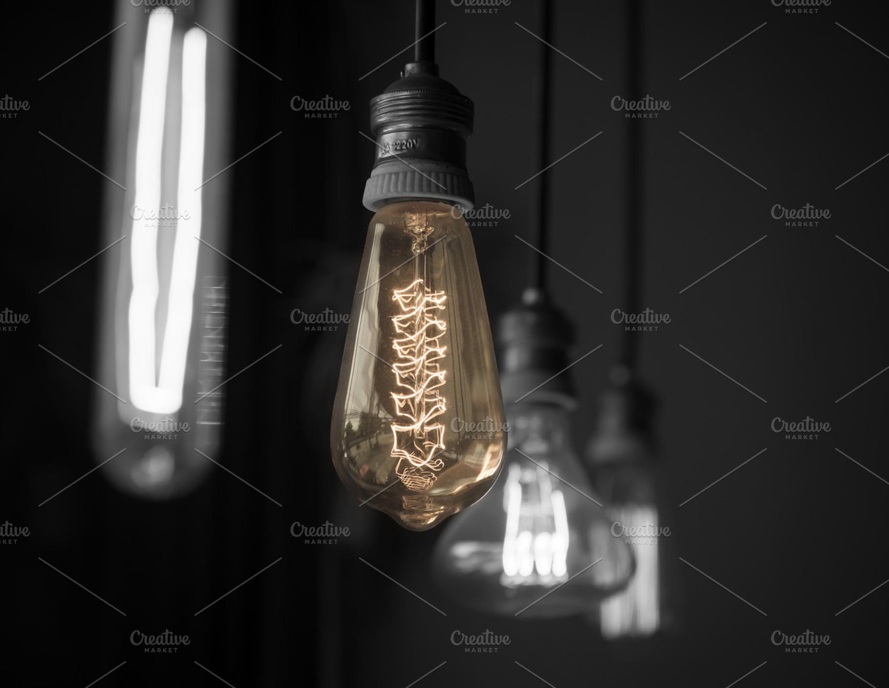 Vintage Lamp light in dark room, a Technology Photo by PeoGeo Studio