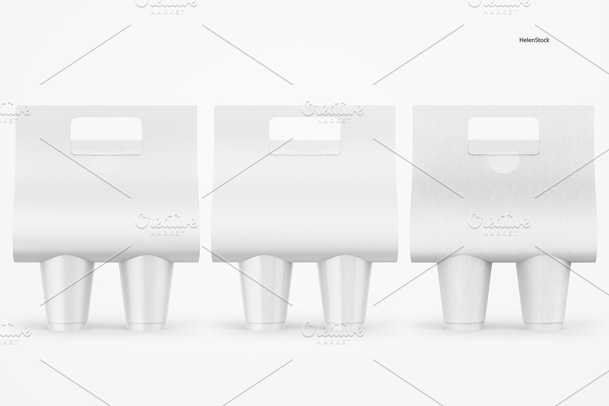 Coffee Cups and Holder Mockups Front, a Cups & Container Mockup by HelenStock (Photo 8 of 9)