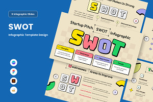 Futuristic SWOT Layout for Business, a Work Illustration by twinstd