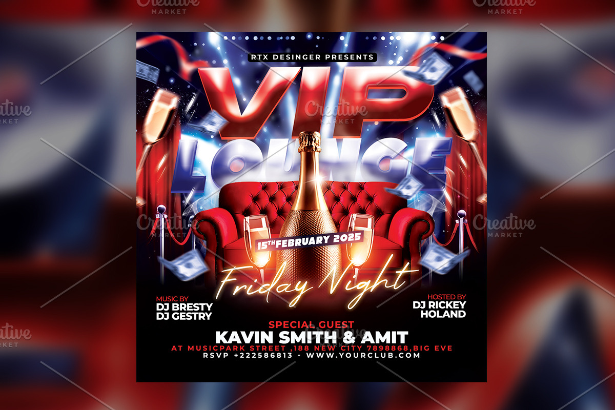 Vip Lounge Night Club Flyer Template, a Flyer Template by RTXdesinger99 (Photo 3 of 3)