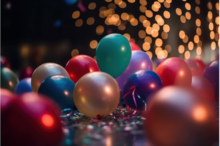 Celebration colorful balloons, a Holiday Photo by Ylivdesign