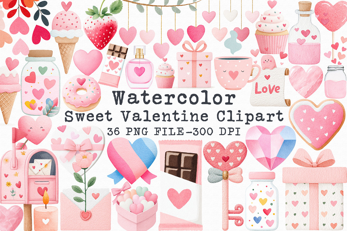 Sweet Valentine Clipart, an Illustration by Libby Wishes (Photo 1 of 7)
