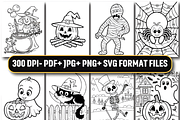 Cute Halloween Coloring Pages, a Seasonal Illustration by Design Station (Thumbnail 5 of 5)