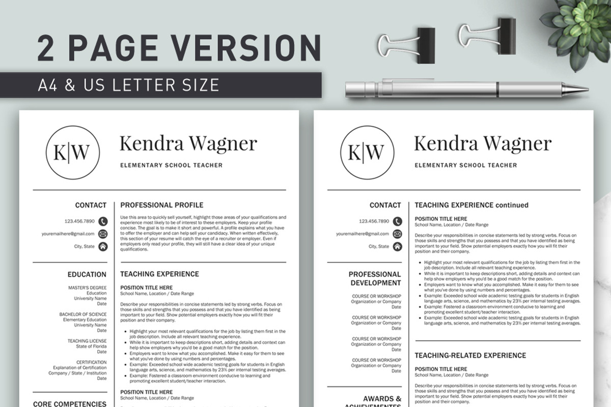 Resume/CV | Teacher, a Resume Template by Klamp Studio (Photo 3 of 8)