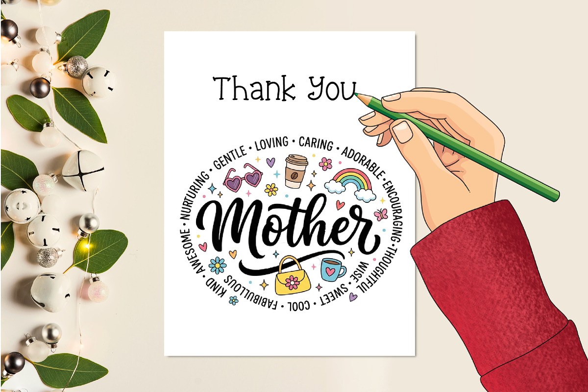 Retro Mothers Day, Mama Heart, Mom, an Illustration by Creative Art (Photo 3 of 3)