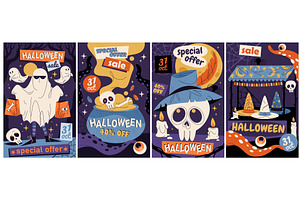 Set of Halloween sale banner. Vector, a Texture Illustration by Elegant Solution