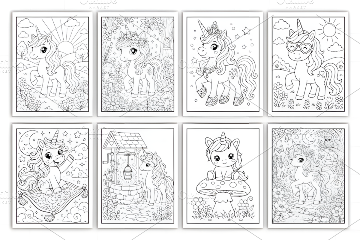 Magical Unicorns Coloring Book, an Animal Illustration by Coco Bloom (Photo 3 of 3)