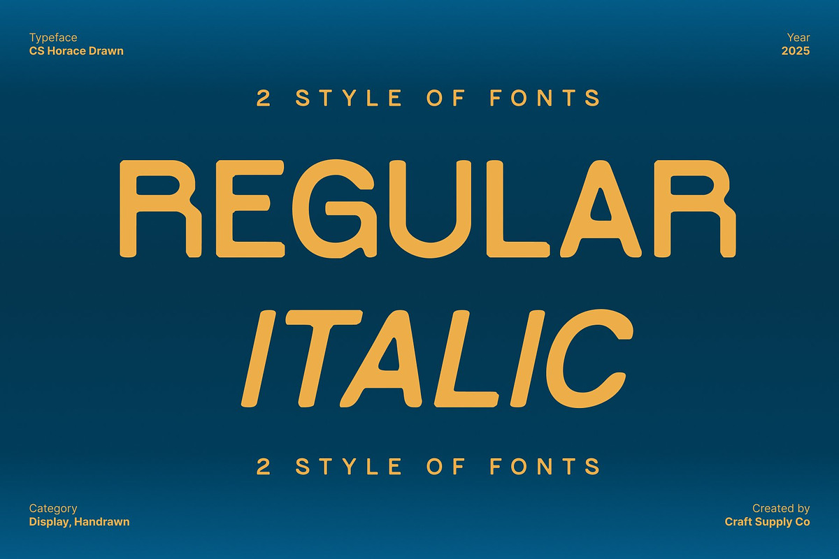 CS Horace Drawn, a Sans Serif Font by Craft Supply Co. (Photo 4 of 8)