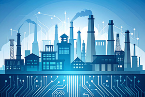 Industrial factory where morph into printed circuit board lines, an Industrial Photo by DanFLCreativo