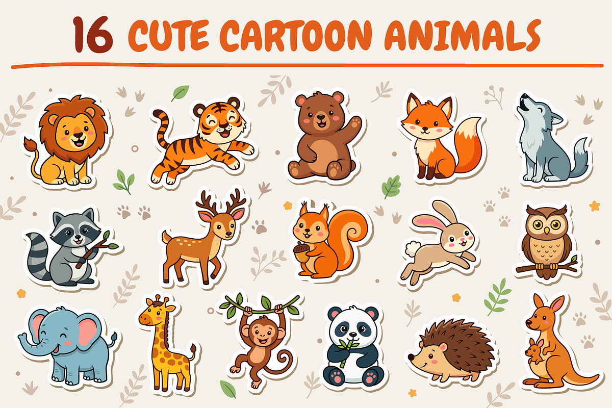 Cartoon Wild Animals Clipart, an Animal Illustration by Mad Max Shop (Photo 2 of 3)