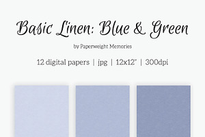 Paper - Basic Linen - Blue & Green