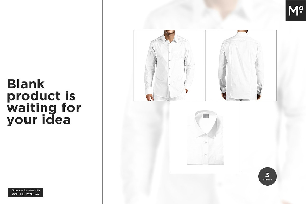 Casual Dress Shirt Mock-ups Set, a Shirt Mockup by Mocca Mockups Store (Photo 3 of 11)