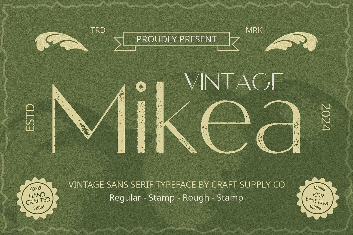 Mikea Vintage, a Sans Serif Font by Craft Supply Co. (Photo 1 of 8)