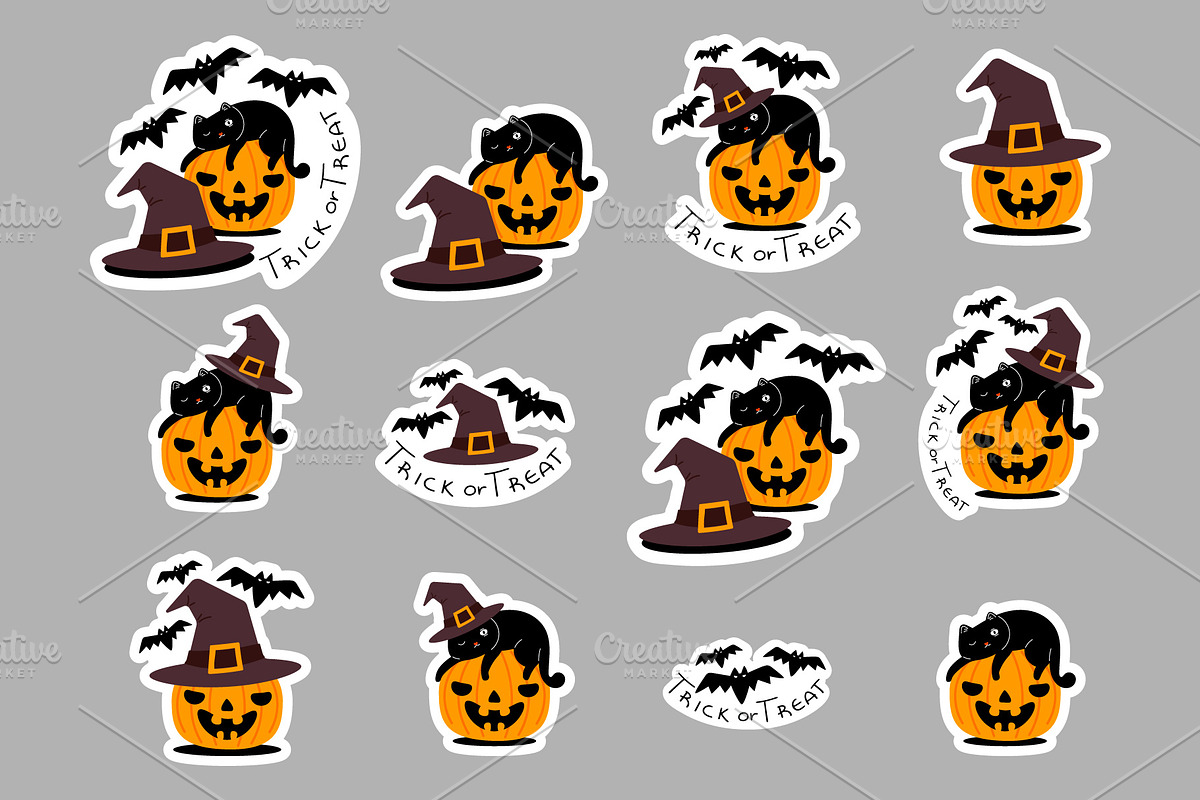Halloween Stickers Bundle, a Decorative Illustration by DeShoff Art (Photo 1 of 3)