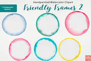 Watercolor Friendly Frames 2 Circles, an Object Graphic by LittleAcornGraphics (Thumbnail 3 of 6)