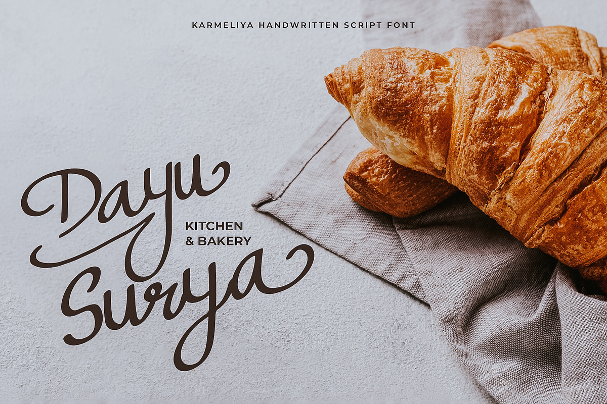 Karmeliya a Handwritten Script Font, a Script Font by Dawnside Graphic (Photo 9 of 13)