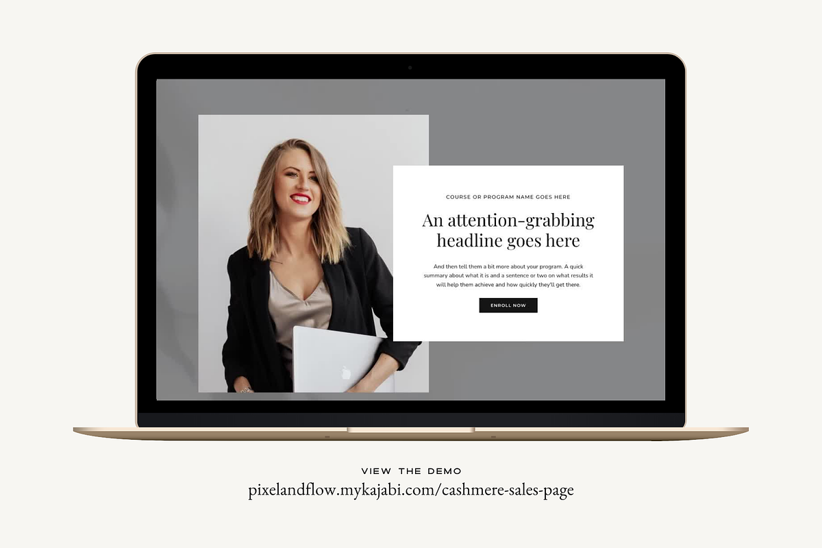 Kajabi Sales Page Template, a Landing Page Template by Pixel & Flow (Photo 2 of 8)