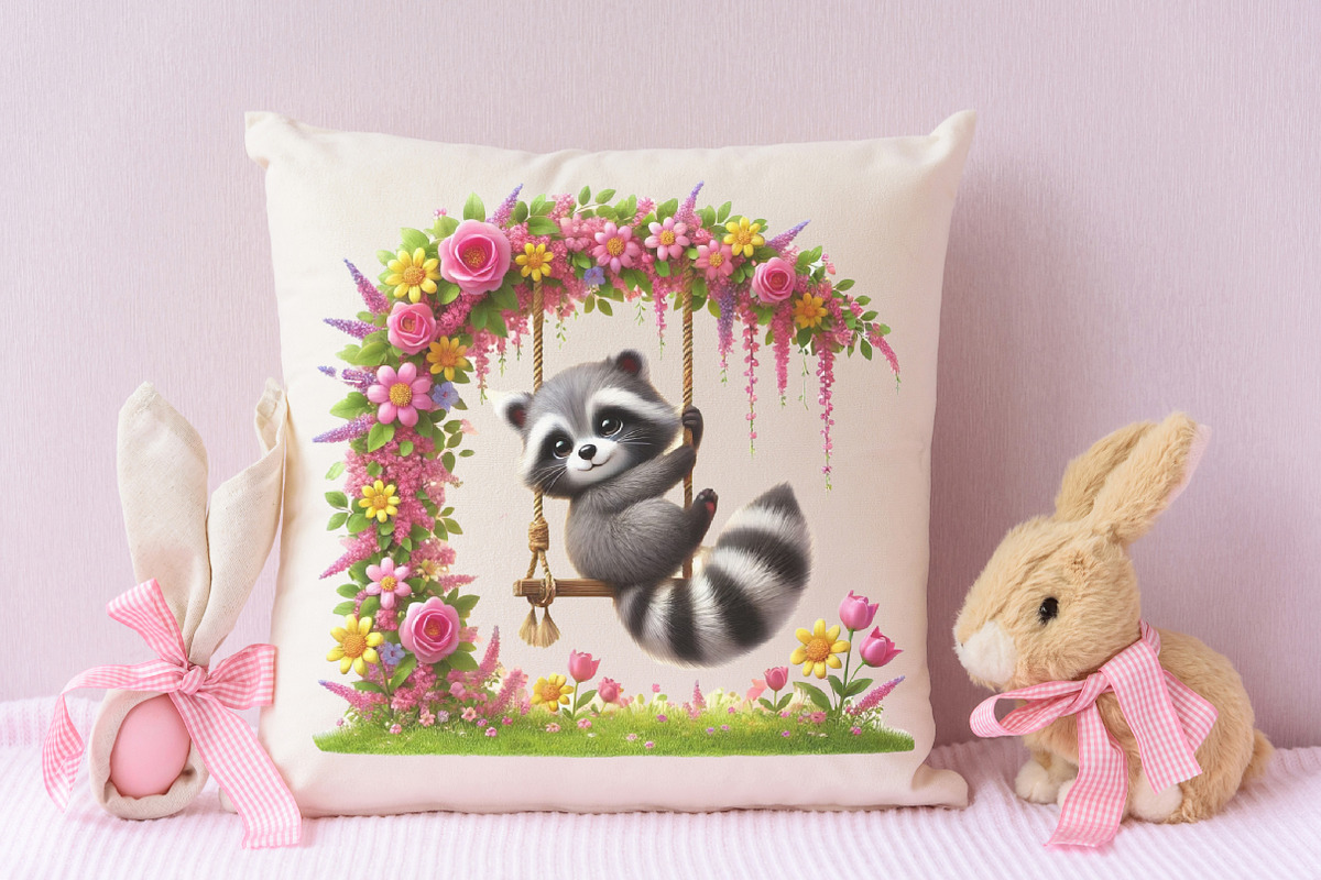 Spring Animals On Swing Clipart, an Illustration by RobertsArt (Photo 7 of 7)