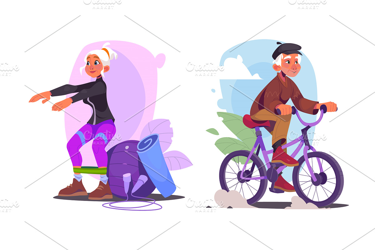 Active senior people exercising, a Sport Illustration by art PVP - market