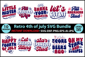 Retro 4th of july SVG Bundle, an Object Graphic by Creative Art