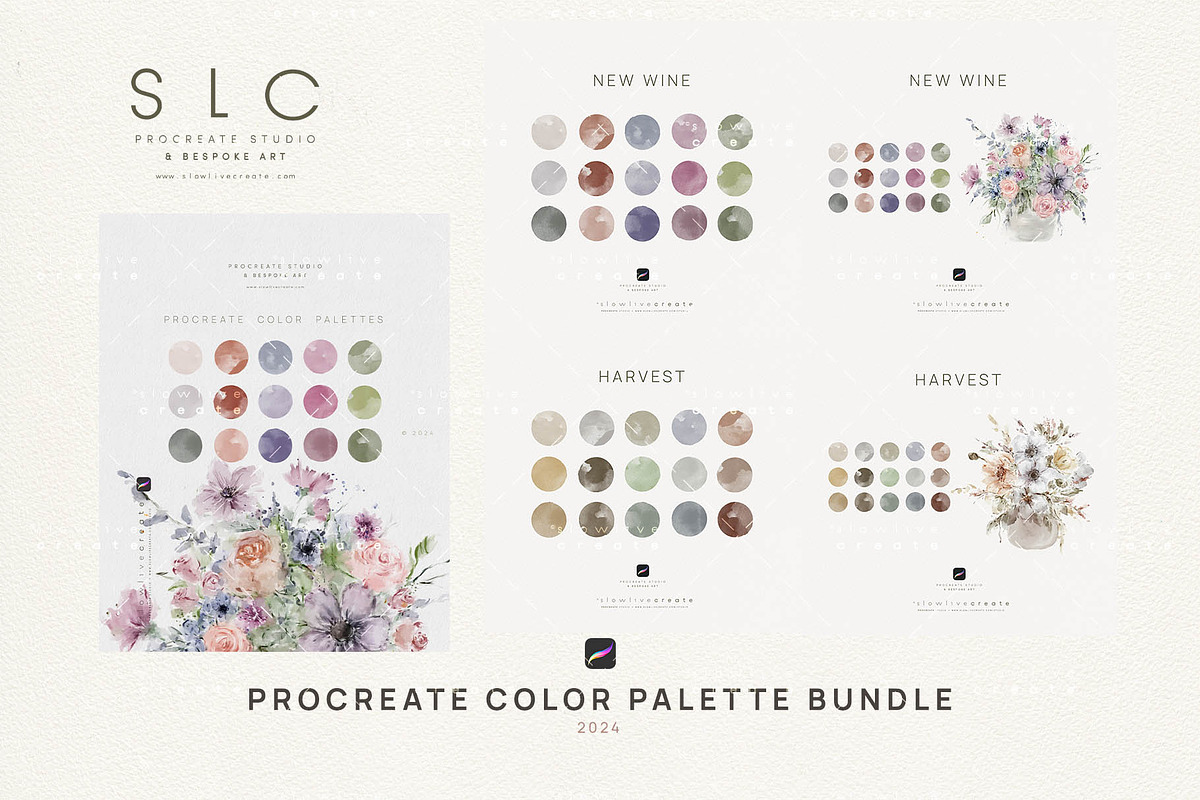 17 Procreate Color Palette - BUNDLE, a Palette Add-On by slowlivecreate (Photo 1 of 7)