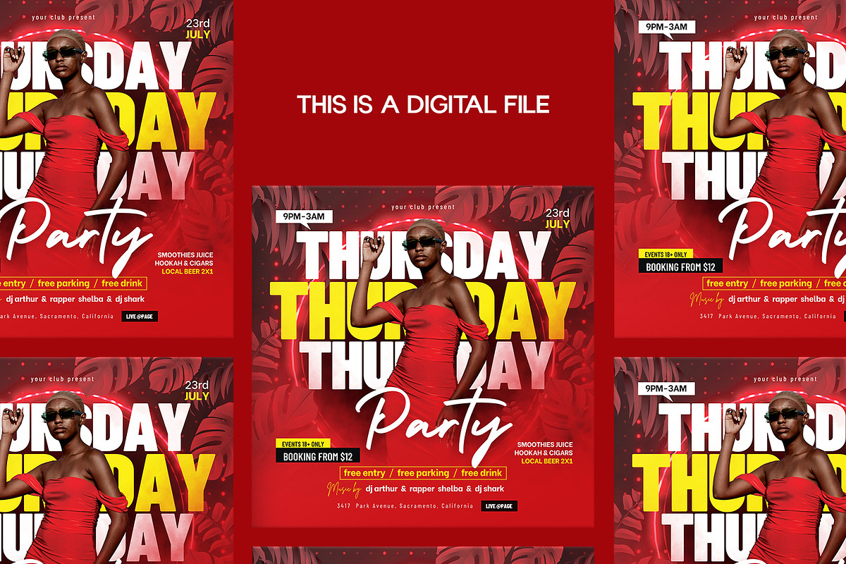 Editable Night Club Flyer, a Templates & Theme by iDoodle Studio (Photo 5 of 5)