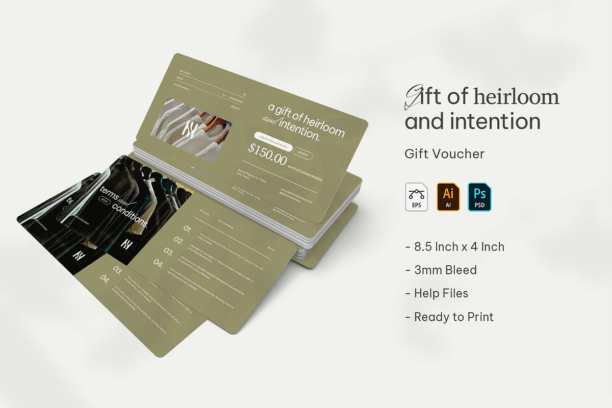 Heirloom and Intention Gift Voucher, a Print Template by VUNIRA (Photo 1 of 3)
