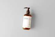 Amber Glass Pump Bottle Mockups, a Cups & Container Mockup by pmvch (Thumbnail 2 of 10)