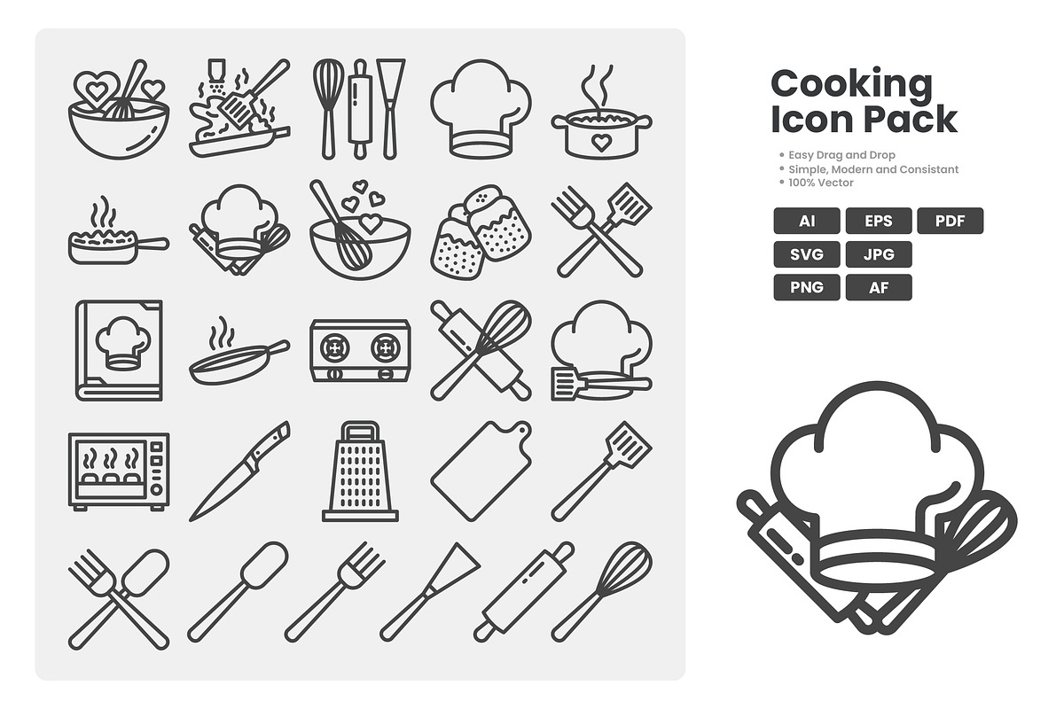 Cooking Icon Pack, an Outline Icon by erifqizeicon (Photo 2 of 3)