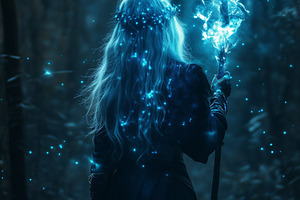 Mysterious sorceress in dark forest, a Person Photo by MistyDay